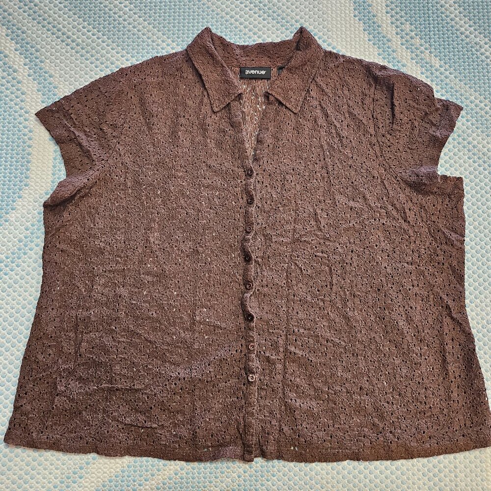 Women's Buttoned Down See through Collared Shirt in Size 22/24